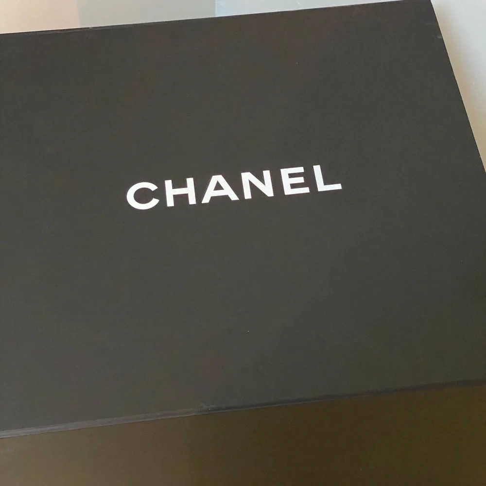 Large Chanel Magnetic Gift Box Black White Logo Luxury Packaging